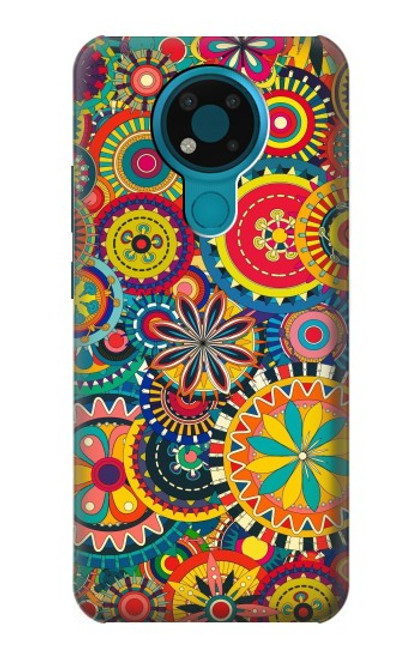 W3272 Colorful Pattern Hard Case and Leather Flip Case For Nokia 3.4