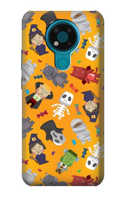 W3275 Cute Halloween Cartoon Pattern Hard Case and Leather Flip Case For Nokia 3.4