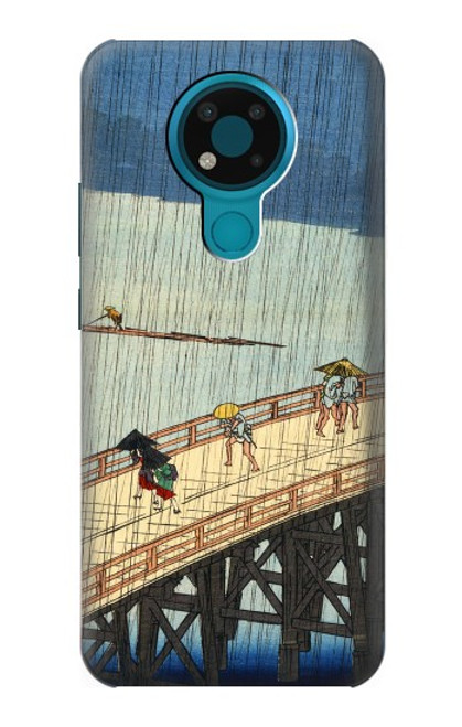 W3347 Utagawa Hiroshige Sudden shower Hard Case and Leather Flip Case For Nokia 3.4