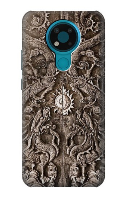 W3395 Dragon Door Hard Case and Leather Flip Case For Nokia 3.4