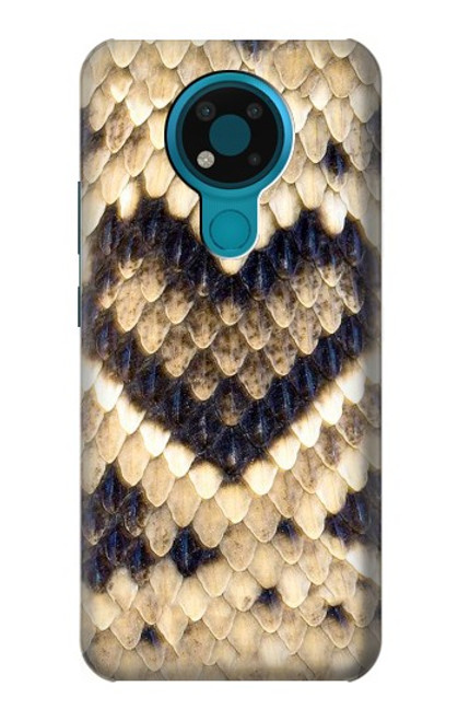 W3417 Diamond Rattle Snake Graphic Print Hard Case and Leather Flip Case For Nokia 3.4