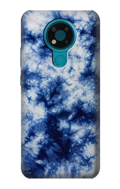 W3439 Fabric Indigo Tie Dye Hard Case and Leather Flip Case For Nokia 3.4