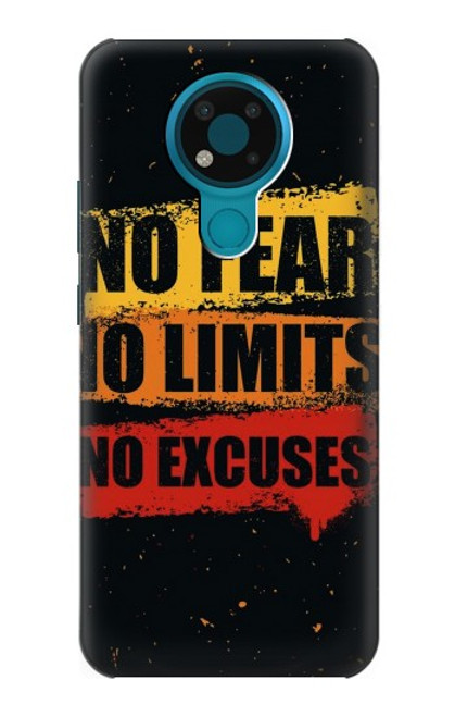 W3492 No Fear Limits Excuses Hard Case and Leather Flip Case For Nokia 3.4