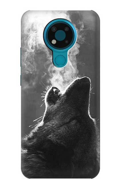 W3505 Wolf Howling Hard Case and Leather Flip Case For Nokia 3.4