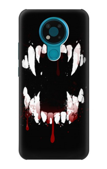 W3527 Vampire Teeth Bloodstain Hard Case and Leather Flip Case For Nokia 3.4