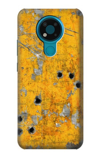 W3528 Bullet Rusting Yellow Metal Hard Case and Leather Flip Case For Nokia 3.4