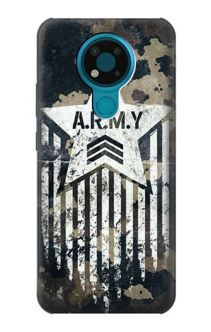 W3666 Army Camo Camouflage Hard Case and Leather Flip Case For Nokia 3.4