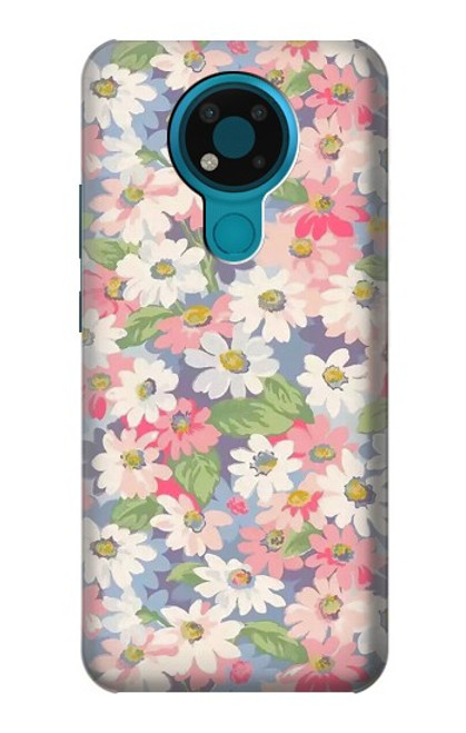 W3688 Floral Flower Art Pattern Hard Case and Leather Flip Case For Nokia 3.4