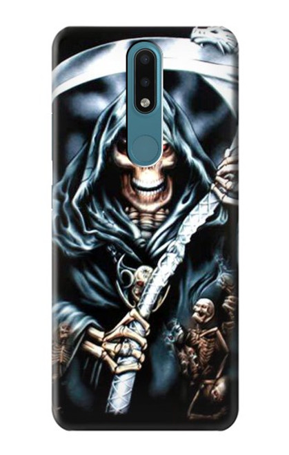 W0295 Grim Reaper Hard Case and Leather Flip Case For Nokia 2.4