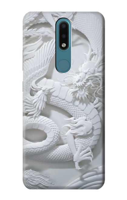 W0386 Dragon Carving Hard Case and Leather Flip Case For Nokia 2.4