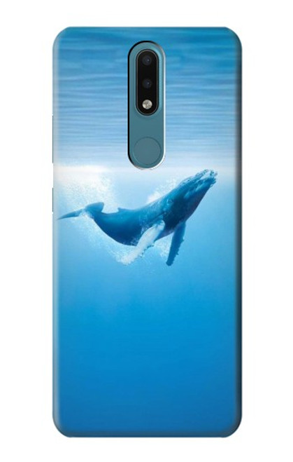 W0843 Blue Whale Hard Case and Leather Flip Case For Nokia 2.4