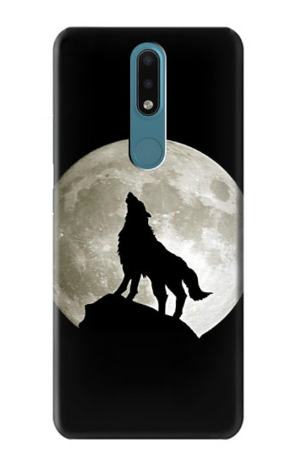 W1981 Wolf Howling at The Moon Hard Case and Leather Flip Case For Nokia 2.4