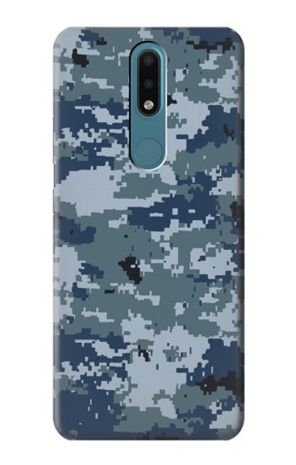 W2346 Navy Camo Camouflage Graphic Hard Case and Leather Flip Case For Nokia 2.4