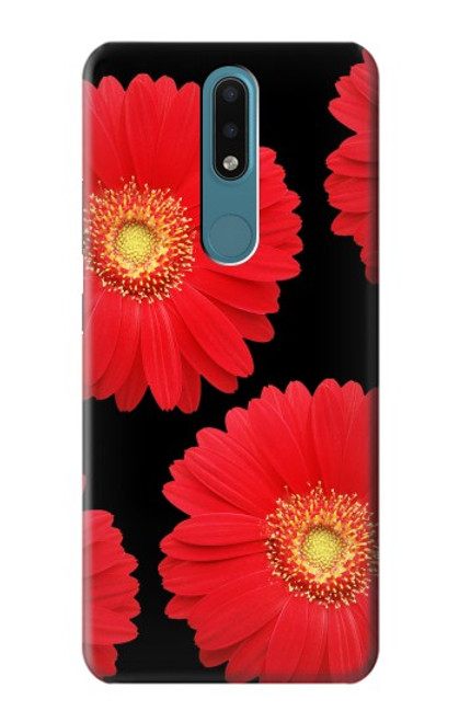 W2478 Red Daisy flower Hard Case and Leather Flip Case For Nokia 2.4