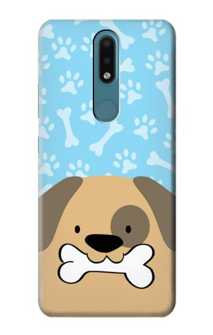 W2669 Cute Dog Paws Bones Cartoon Hard Case and Leather Flip Case For Nokia 2.4