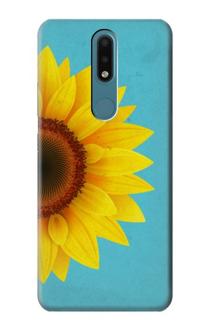 W3039 Vintage Sunflower Blue Hard Case and Leather Flip Case For Nokia 2.4