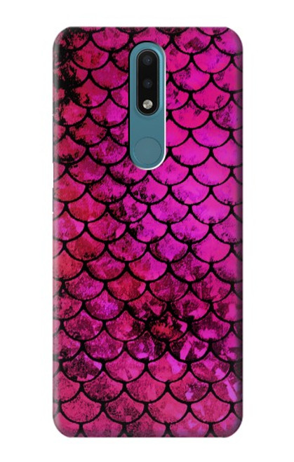 W3051 Pink Mermaid Fish Scale Hard Case and Leather Flip Case For Nokia 2.4