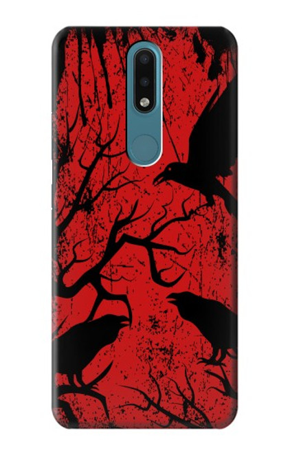 W3325 Crow Black Blood Tree Hard Case and Leather Flip Case For Nokia 2.4