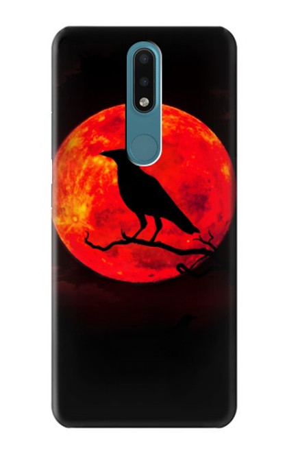 W3328 Crow Red Moon Hard Case and Leather Flip Case For Nokia 2.4