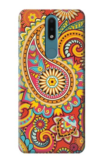 W3402 Floral Paisley Pattern Seamless Hard Case and Leather Flip Case For Nokia 2.4