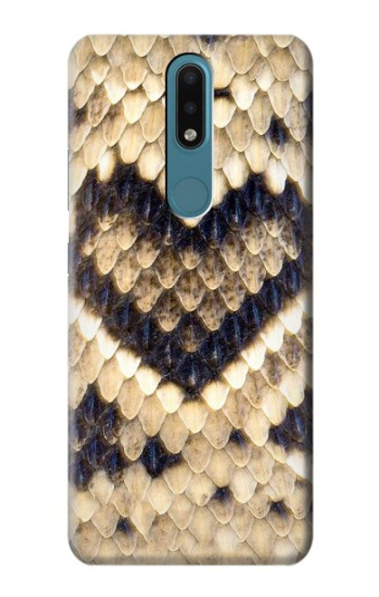 W3417 Diamond Rattle Snake Graphic Print Hard Case and Leather Flip Case For Nokia 2.4