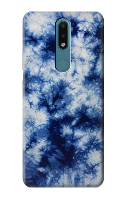 W3439 Fabric Indigo Tie Dye Hard Case and Leather Flip Case For Nokia 2.4