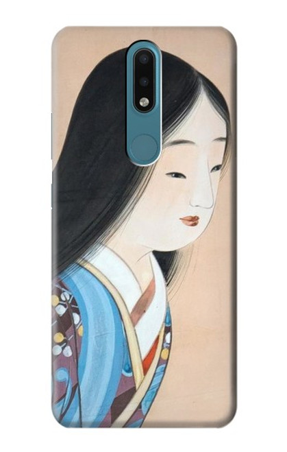 W3483 Japan Beauty Kimono Hard Case and Leather Flip Case For Nokia 2.4