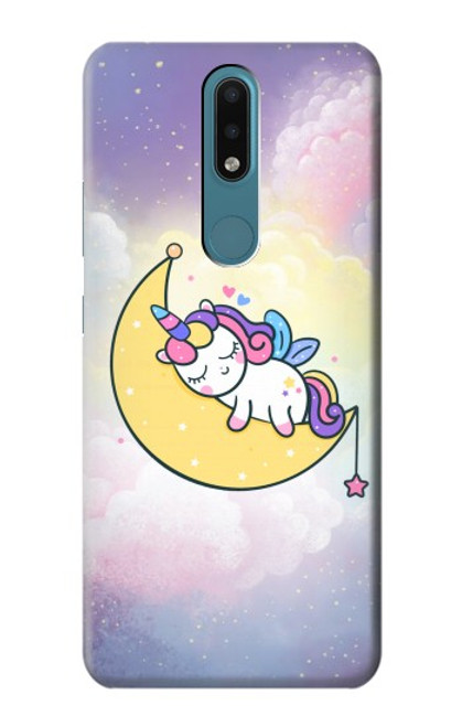 W3485 Cute Unicorn Sleep Hard Case and Leather Flip Case For Nokia 2.4