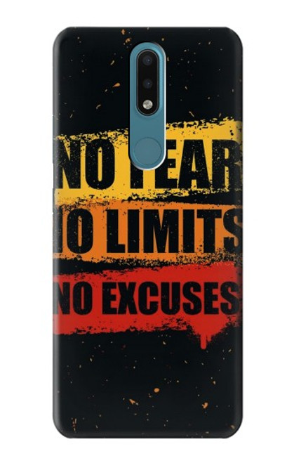 W3492 No Fear Limits Excuses Hard Case and Leather Flip Case For Nokia 2.4