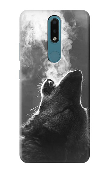 W3505 Wolf Howling Hard Case and Leather Flip Case For Nokia 2.4