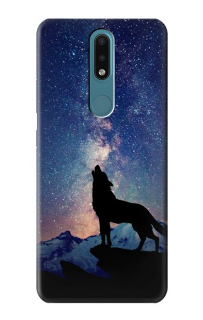 W3555 Wolf Howling Million Star Hard Case and Leather Flip Case For Nokia 2.4