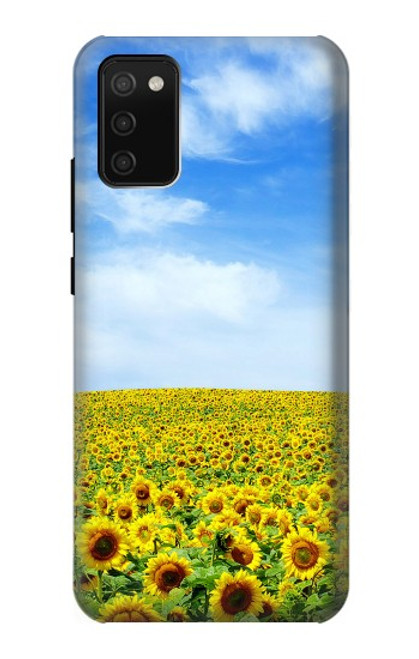 W0232 Sunflower Hard Case and Leather Flip Case For Samsung Galaxy A02s, Galaxy M02s