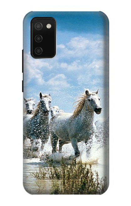 W0250 White Horse 2 Hard Case and Leather Flip Case For Samsung Galaxy A02s, Galaxy M02s