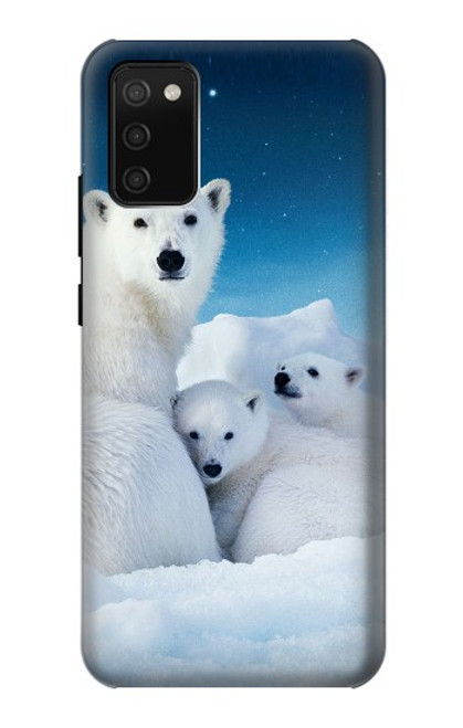 W0285 Polar Bear Family Arctic Hard Case and Leather Flip Case For Samsung Galaxy A02s, Galaxy M02s