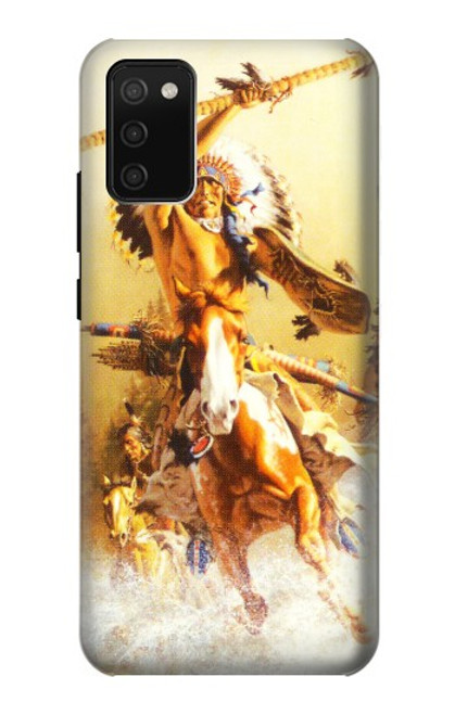 W1087 Red Indian Warrior Hard Case and Leather Flip Case For Samsung Galaxy A02s, Galaxy M02s