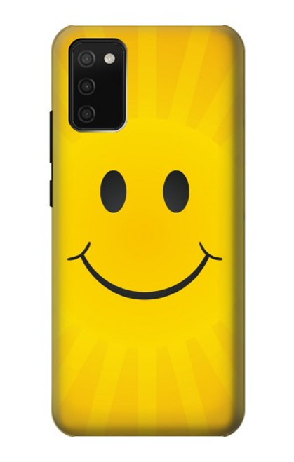 W1146 Yellow Sun Smile Hard Case and Leather Flip Case For Samsung Galaxy A02s, Galaxy M02s