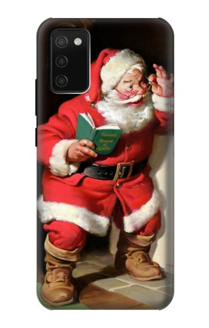 W1417 Santa Claus Merry Xmas Hard Case and Leather Flip Case For Samsung Galaxy A02s, Galaxy M02s