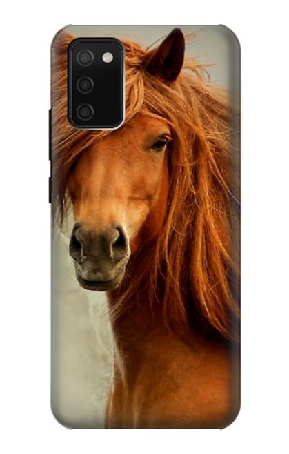 W1595 Beautiful Brown Horse Hard Case and Leather Flip Case For Samsung Galaxy A02s, Galaxy M02s