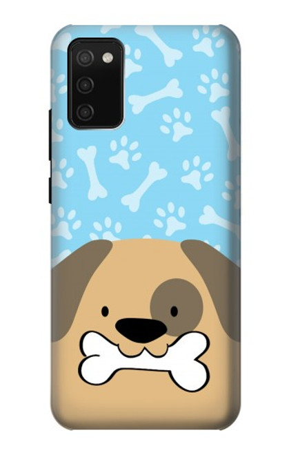 W2669 Cute Dog Paws Bones Cartoon Hard Case and Leather Flip Case For Samsung Galaxy A02s, Galaxy M02s