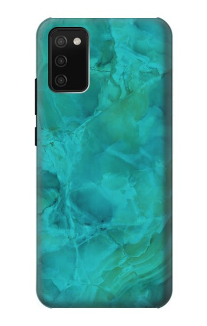 W3147 Aqua Marble Stone Hard Case and Leather Flip Case For Samsung Galaxy A02s, Galaxy M02s