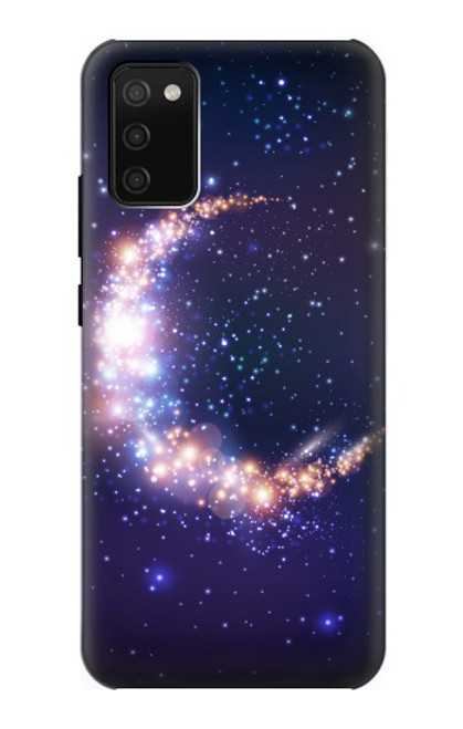 W3324 Crescent Moon Galaxy Hard Case and Leather Flip Case For Samsung Galaxy A02s, Galaxy M02s