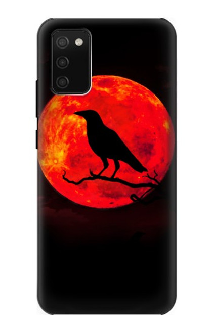 W3328 Crow Red Moon Hard Case and Leather Flip Case For Samsung Galaxy A02s, Galaxy M02s