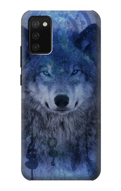 W3410 Wolf Dream Catcher Hard Case and Leather Flip Case For Samsung Galaxy A02s, Galaxy M02s