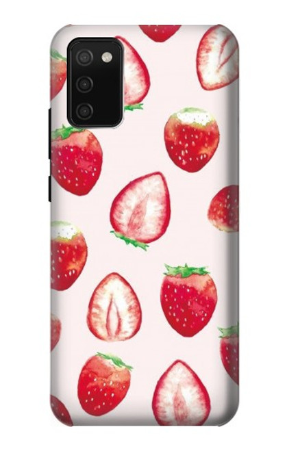 W3481 Strawberry Hard Case and Leather Flip Case For Samsung Galaxy A02s, Galaxy M02s