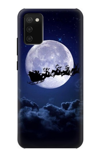 W3508 Xmas Santa Moon Hard Case and Leather Flip Case For Samsung Galaxy A02s, Galaxy M02s