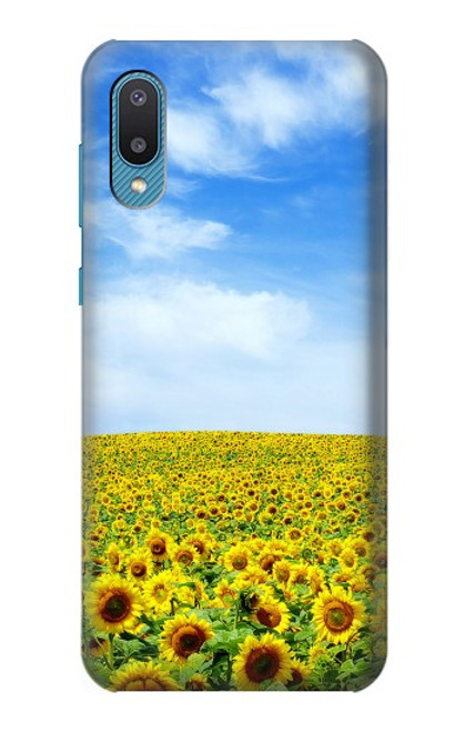 W0232 Sunflower Hard Case and Leather Flip Case For Samsung Galaxy A04, Galaxy A02, M02