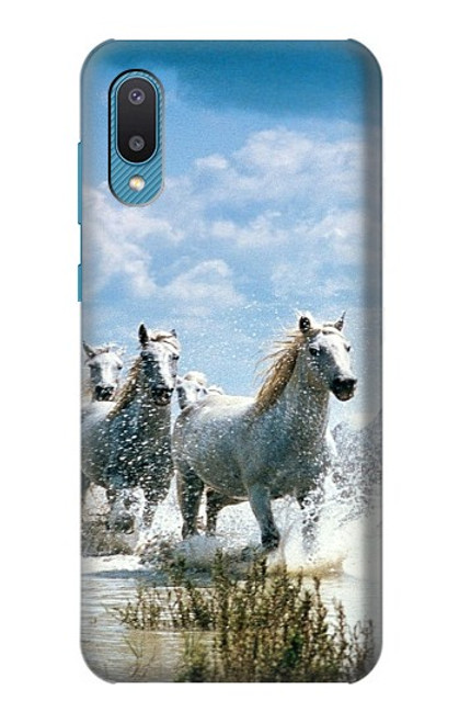 W0250 White Horse 2 Hard Case and Leather Flip Case For Samsung Galaxy A04, Galaxy A02, M02