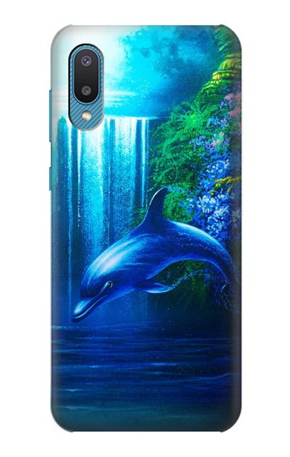 W0385 Dolphin Hard Case and Leather Flip Case For Samsung Galaxy A04, Galaxy A02, M02