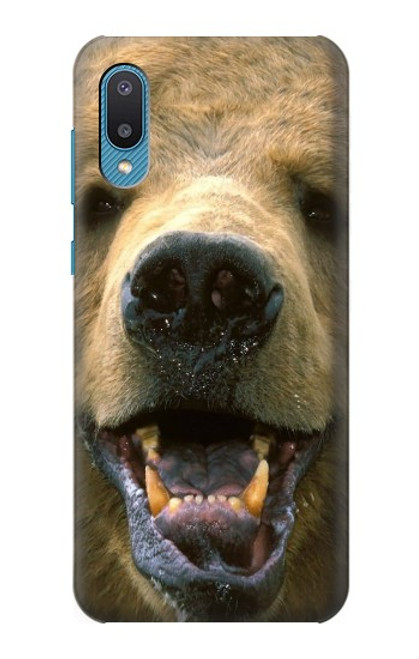 W0840 Grizzly Bear Face Hard Case and Leather Flip Case For Samsung Galaxy A04, Galaxy A02, M02