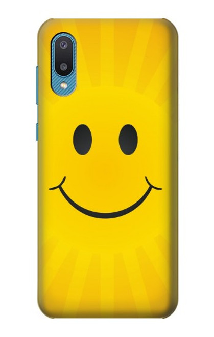 W1146 Yellow Sun Smile Hard Case and Leather Flip Case For Samsung Galaxy A04, Galaxy A02, M02